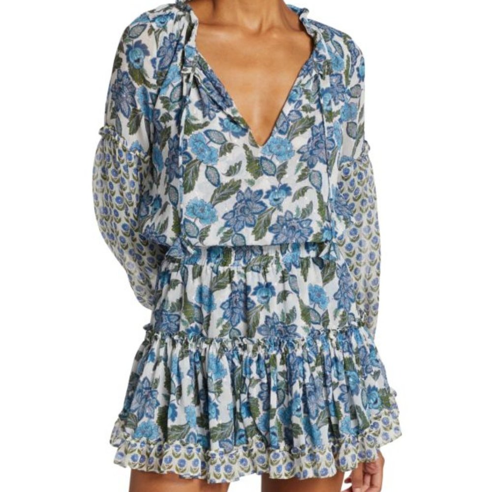 Misa Los Angeles Elisabetta Ruffled Floral Dress in XL